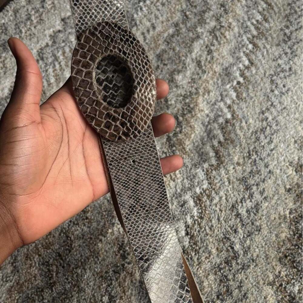 Chico's Size M Snakeskin Print Genuine Leather Belt